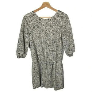 Zara White Black Polka Dot Short Sleeve Romper S